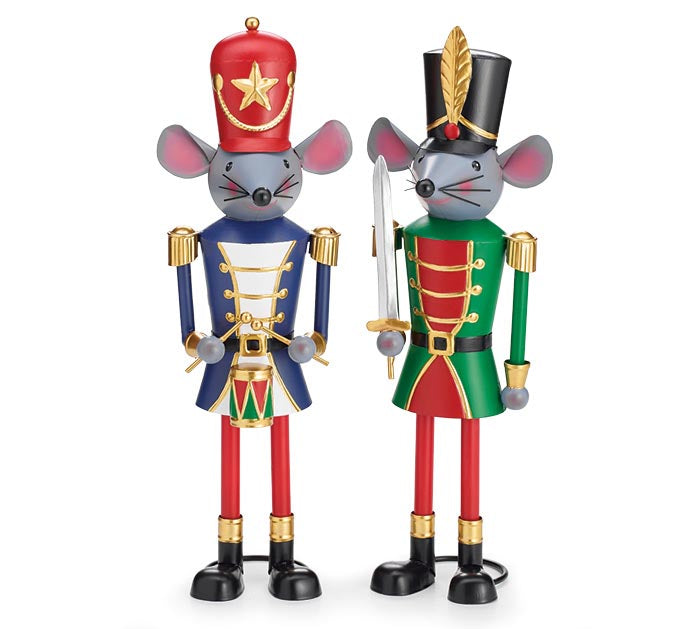 CHRISTMAS CAROUSEL COLLECTION - 16" TIN MOUSE KING SOLDIERS - SET OF 2