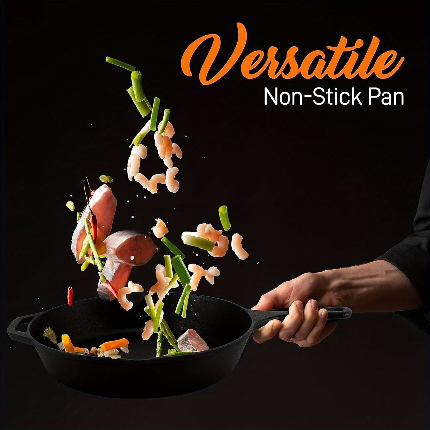 Versatile PreSeasoned Cast Iron Skillet Set of 3
