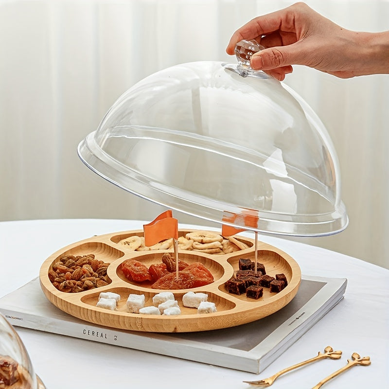 Multifunctional Wooden Cheese Snack Tray with Dividers