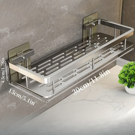 NoDrill WallMounted Bathroom Kitchen Storage Shelf