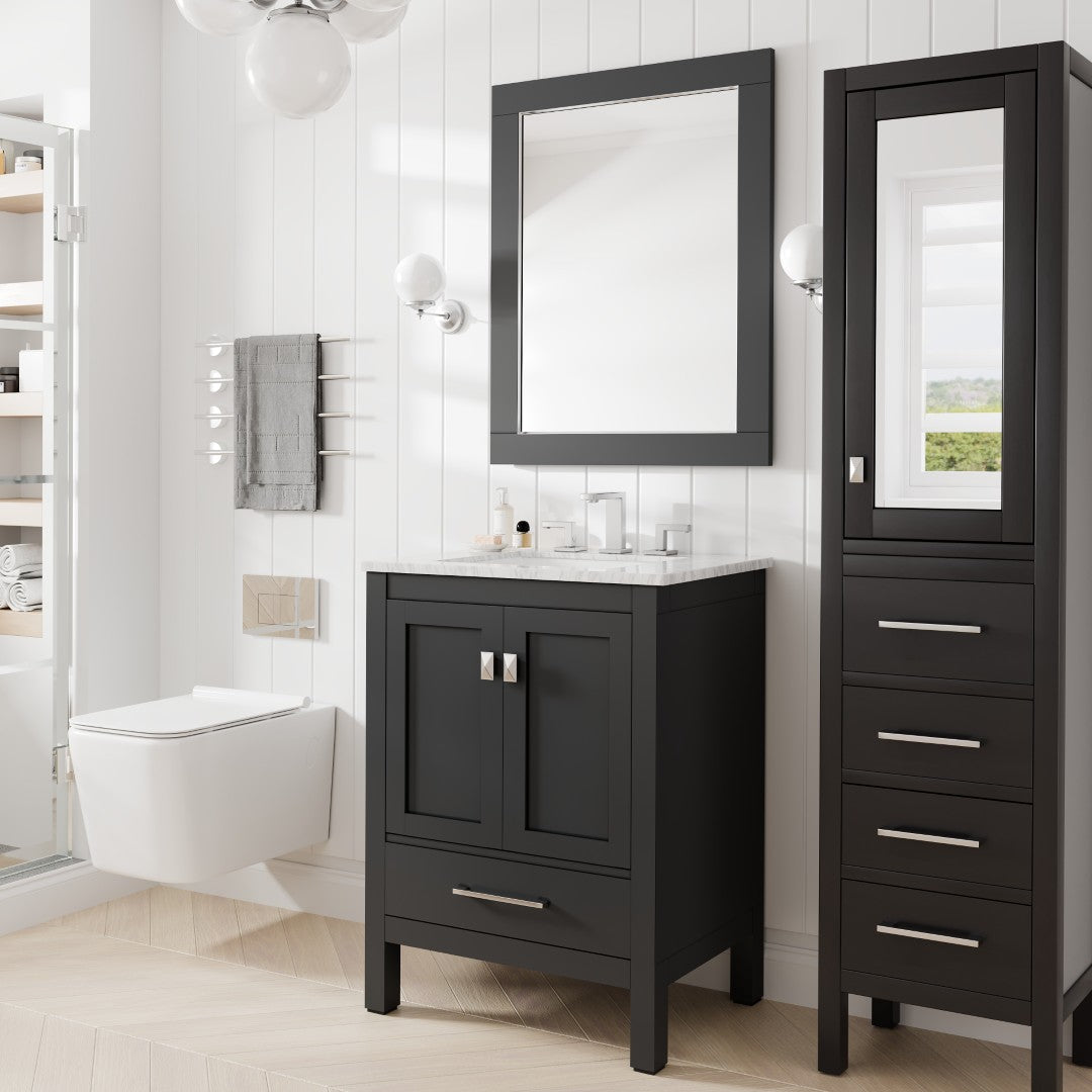 Eviva Aberdeen 72" x 30" Rectangular White Wooden Framed Mirror