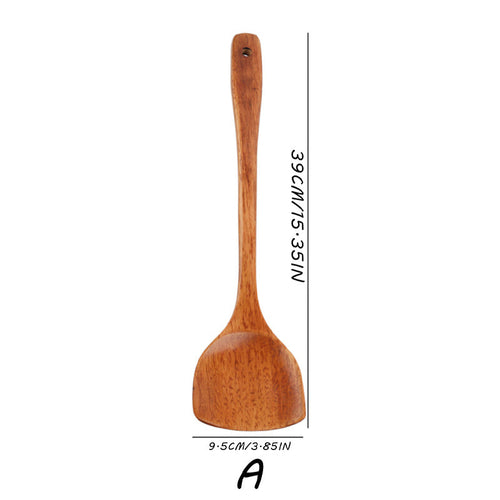 Versatile LongHandled Natural Wood Shovel for Cooking
