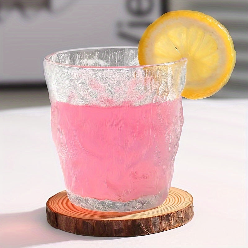 6pcs Glacier Pattern Glass Cup Set - Nordic Style Gradient Frosted