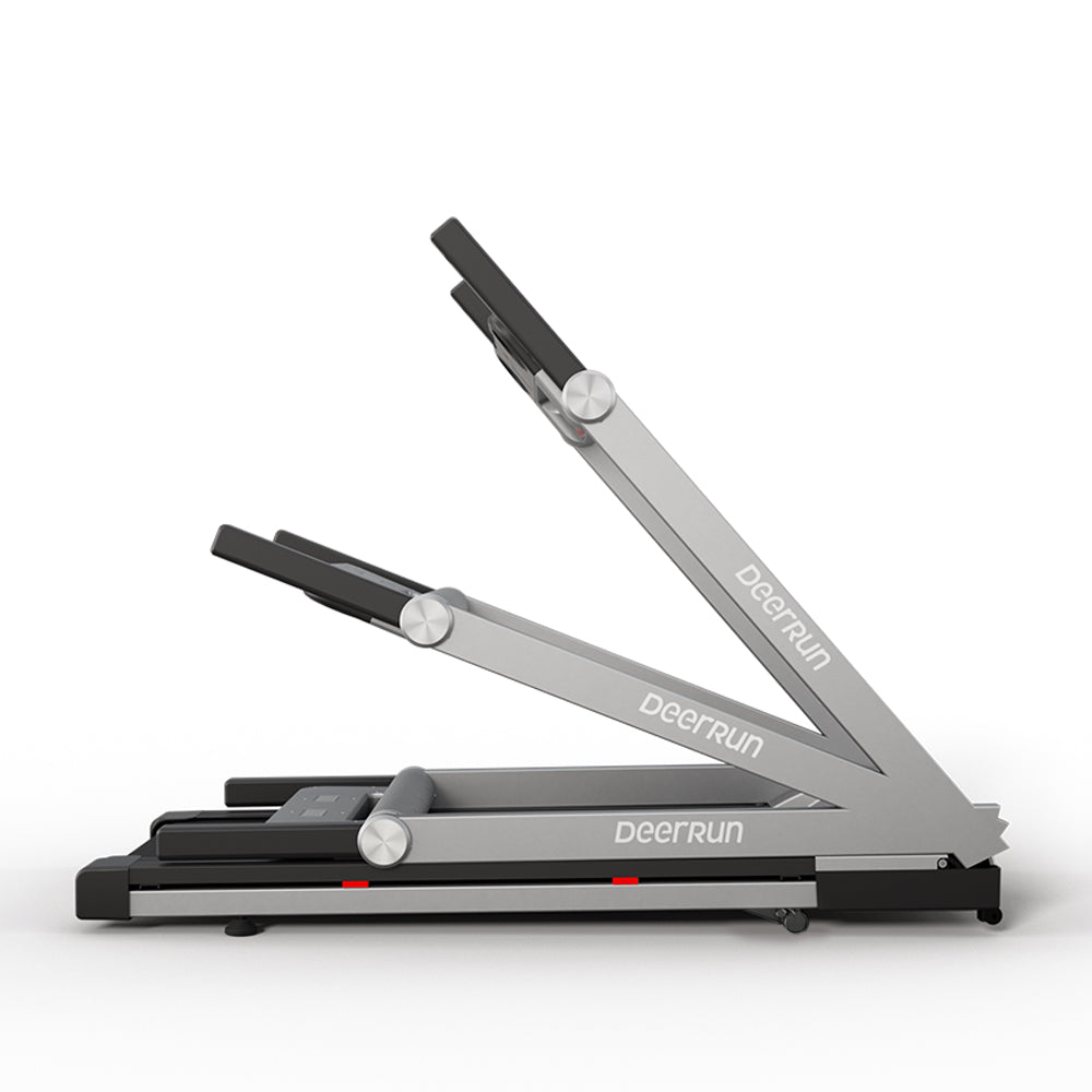 DeerRun A1 Pro Move+ 6% Incline Foldable Treadmill——2025 Upgraded Chip & NFC Support | 350Lbs, 10mph Silver