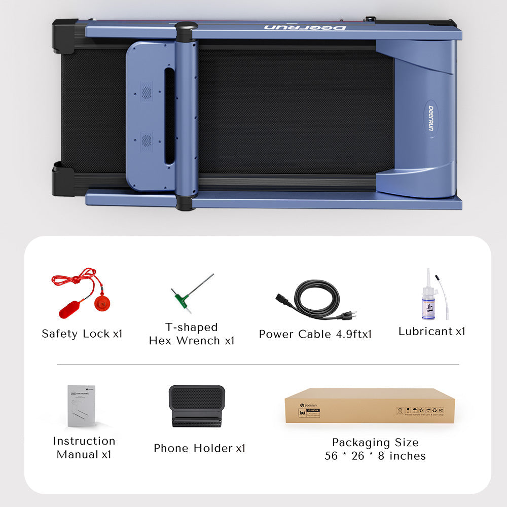 DeerRun A1 Pro Move+ 6% Incline Foldable Treadmill——2025 Upgraded Chip & NFC Support | 350Lbs, 10mph