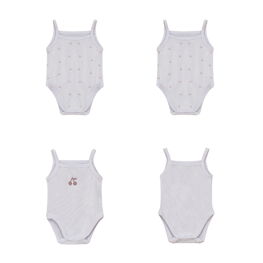 Ribbed Cherry Print Onesie Set