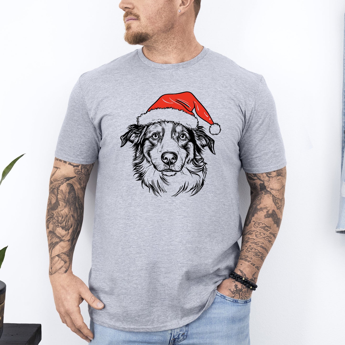 Australian Shepherd, Santa, Dog, Christmas, Dog Lover, Pet T-Shirt Comfort Colors T-Shirt