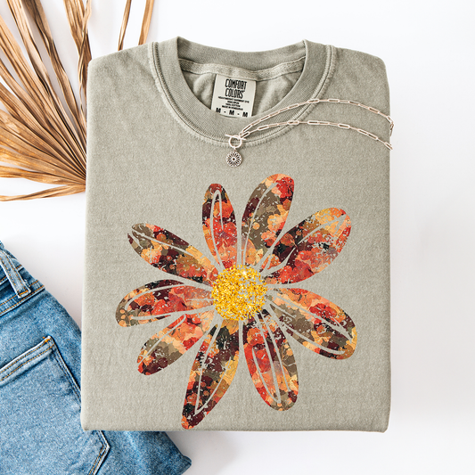 Autumn Flower, Beautiful Fall Floral, Comfort Colors T-Shirt