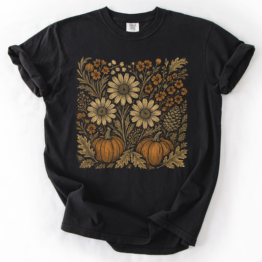 Autumn Wildflowers, Minimalist, Gorgeous, Fall, Pumpkin, Comfort Colors T-Shirt
