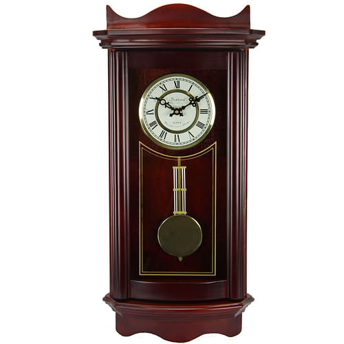 Bedford Clock Collection Weathered Chocolate Cherry Wood 25 Inch Wall