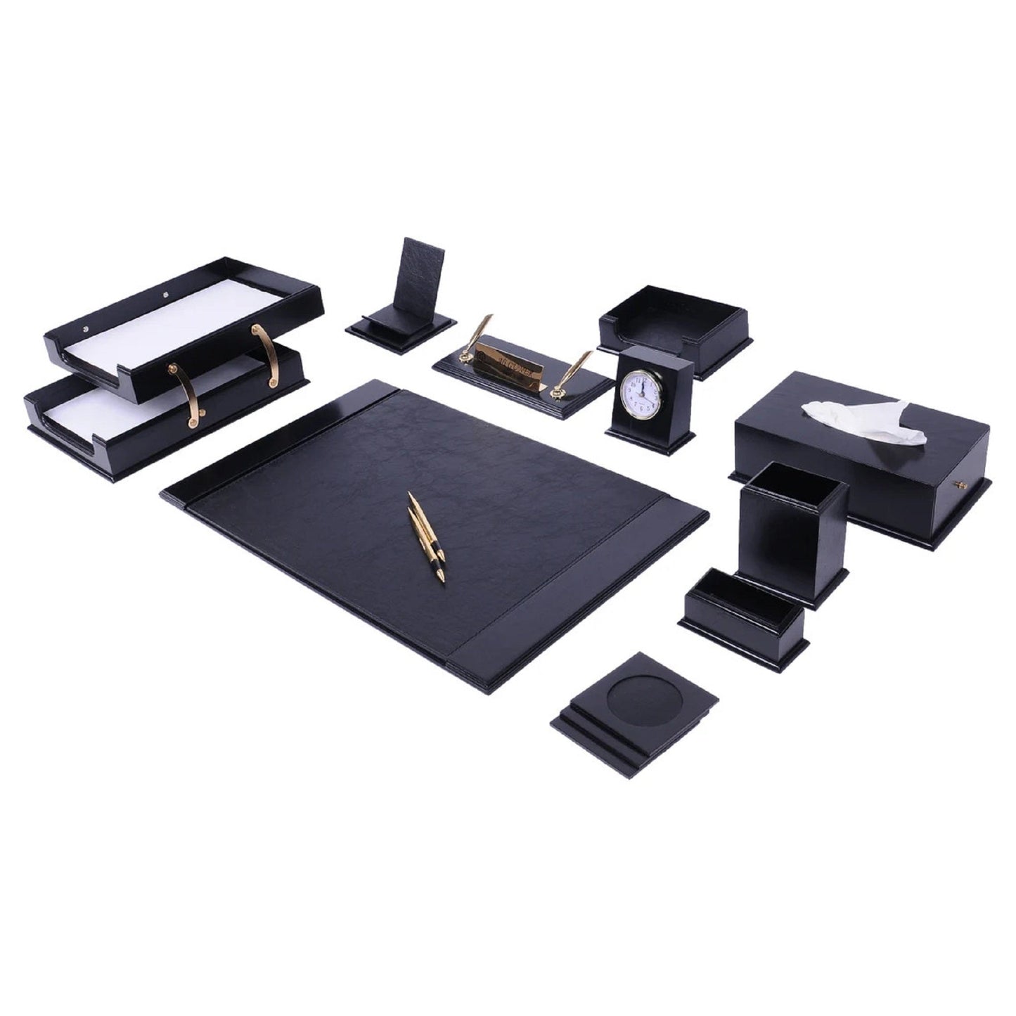 MOOG Prestige Wood Desk Set - Burgundy- 12PCS