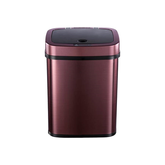 3-Gallon Motion Sensor Touchless Stainless Steel Trash Can in Burgundy Copper