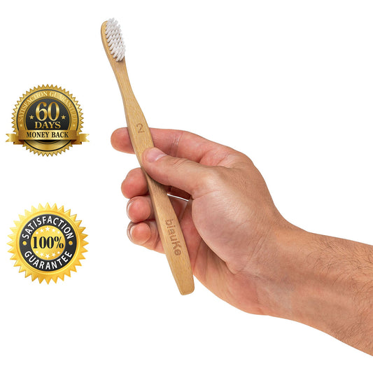 Bamboo Toothbrush Set 4-Pack - Bamboo Toothbrushes with Medium | Kitchen + Metal