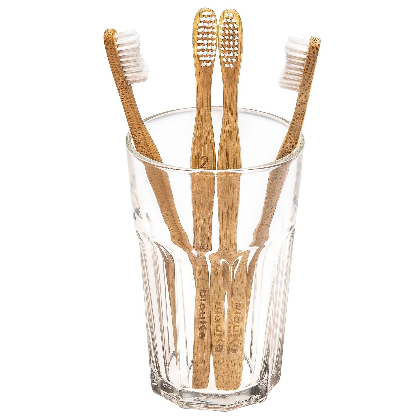 Bamboo Toothbrush Set 4-Pack - Bamboo Toothbrushes with Medium | Kitchen + Metal