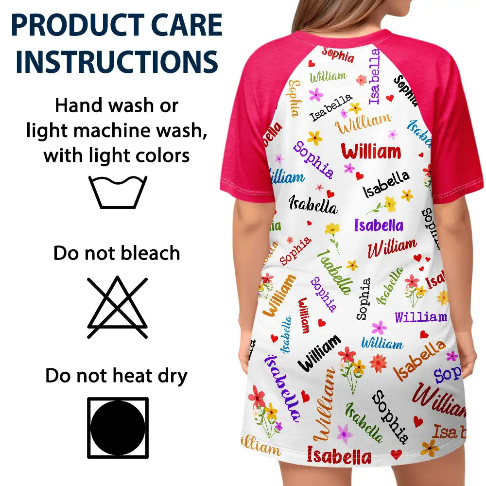 Blessed To Be Called Grandma/Mom - Personalized Women's Sleep Tee - Gift For Mother, Grandmother