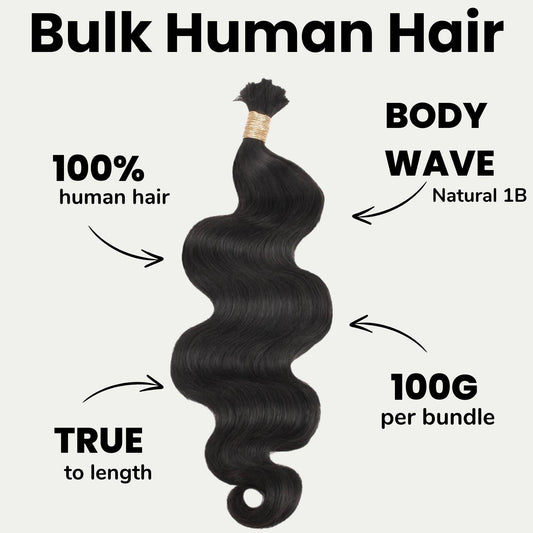 Body Wave Bulk 100% Human Braiding Hair