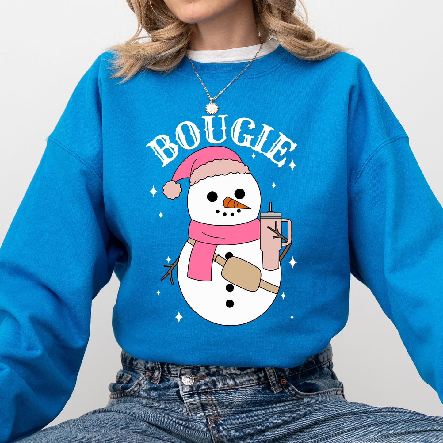 Bougie Snowman, Christmas, Santa, Winter, Snow, Xmas Sweatshirt