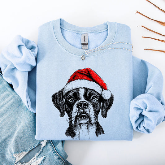 Boxer, Santa, Dog, Christmas, Dog Lover, Pet Sweatshirt