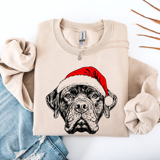 Bull Mastiff, Santa, Dog, Christmas, Dog Lover, Pet Sweatshirt