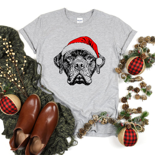 Bull Mastiff, Santa, Dog, Christmas, Dog Lover, Pet T-Shirt Comfort Colors T-Shirt