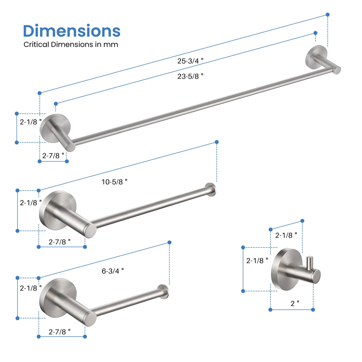 Halo 5 Piece Bathroom Hardware Set 1