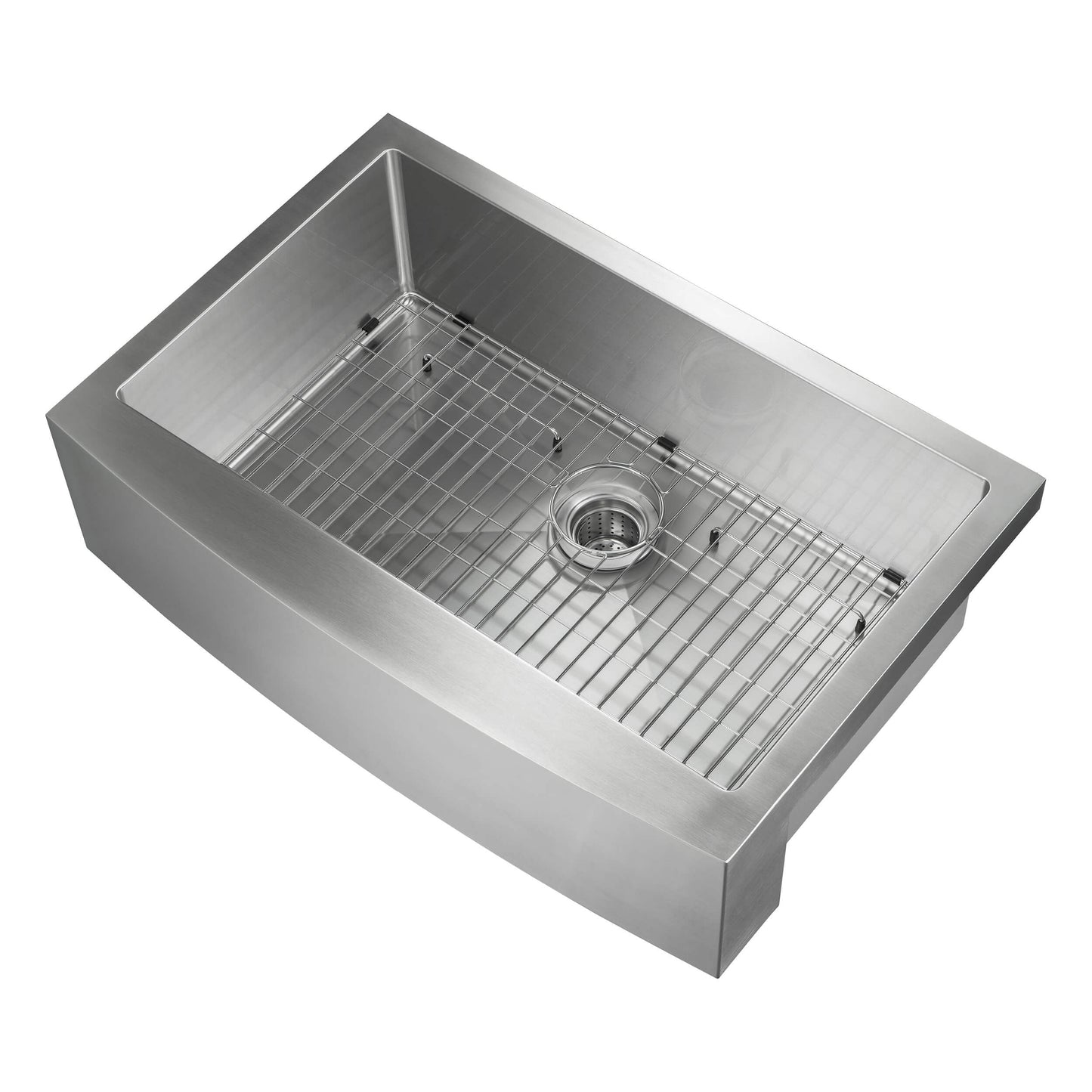 33" Handcrafted Farmhouse Apron Single Bowl Stainless Steel Kitchen Sink