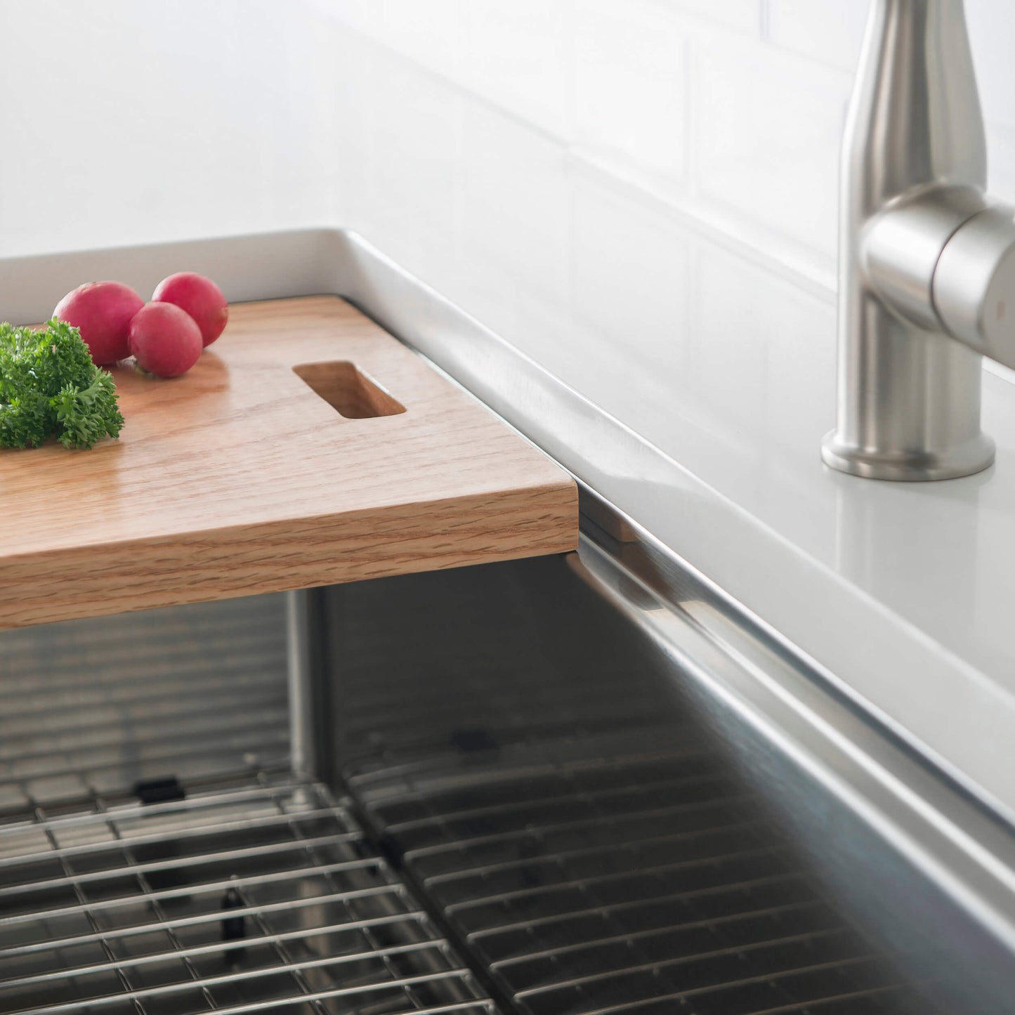 33" Undermount Single Bowl Stainless Steel Workstation Sink