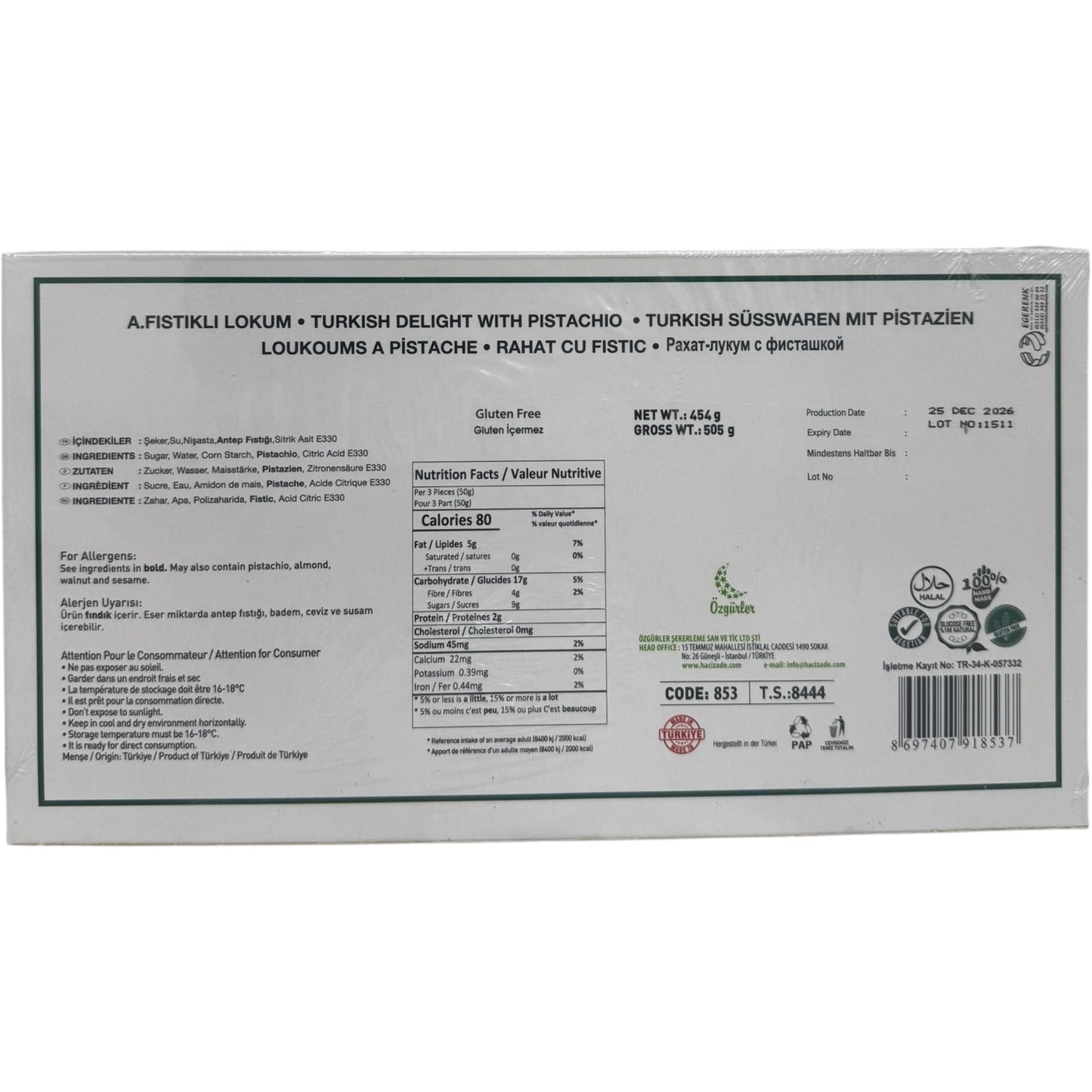 HazerBaba Turkish Delight - Authentic Premium Sweet Treats with Exotic Flavors