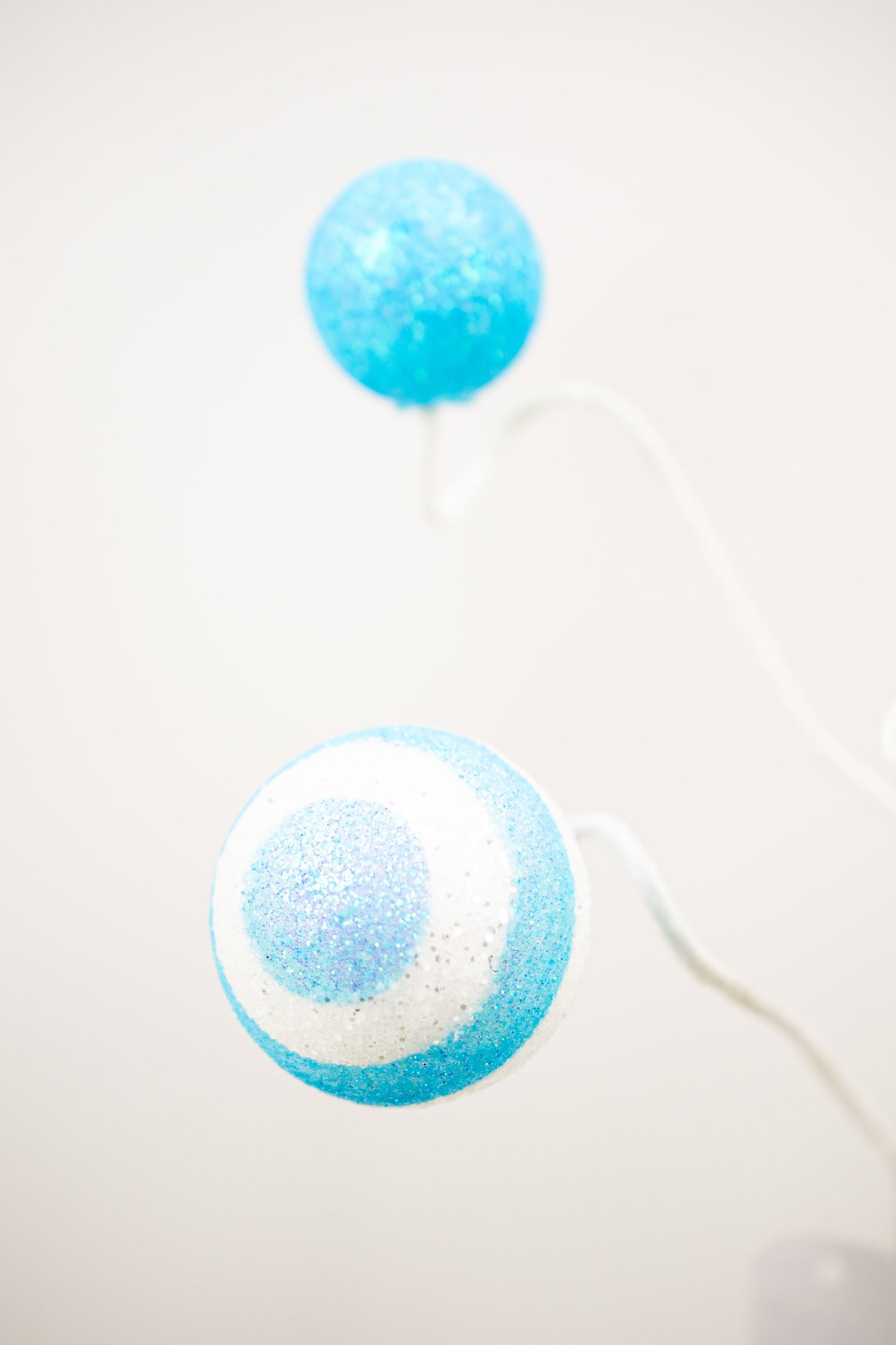 17"L STRIPE/SOLID GLITTER BALL PICK PNK/BLUE/LAV/YLW/WHT/GRN