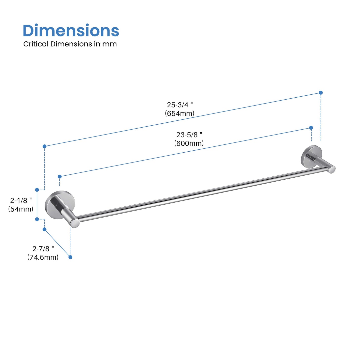 Halo 24 inch Bathroom Towel Bar