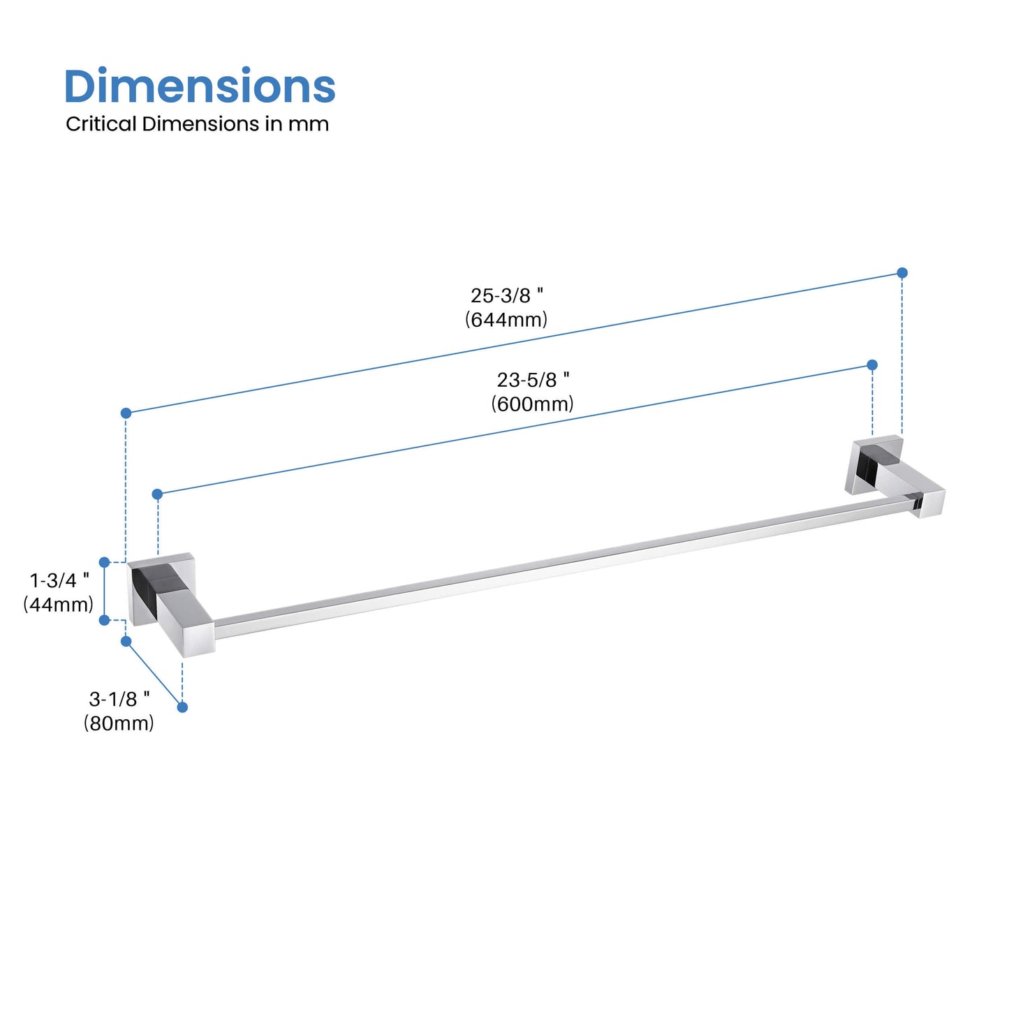 Quadra 24 inch Bathroom Towel Bar