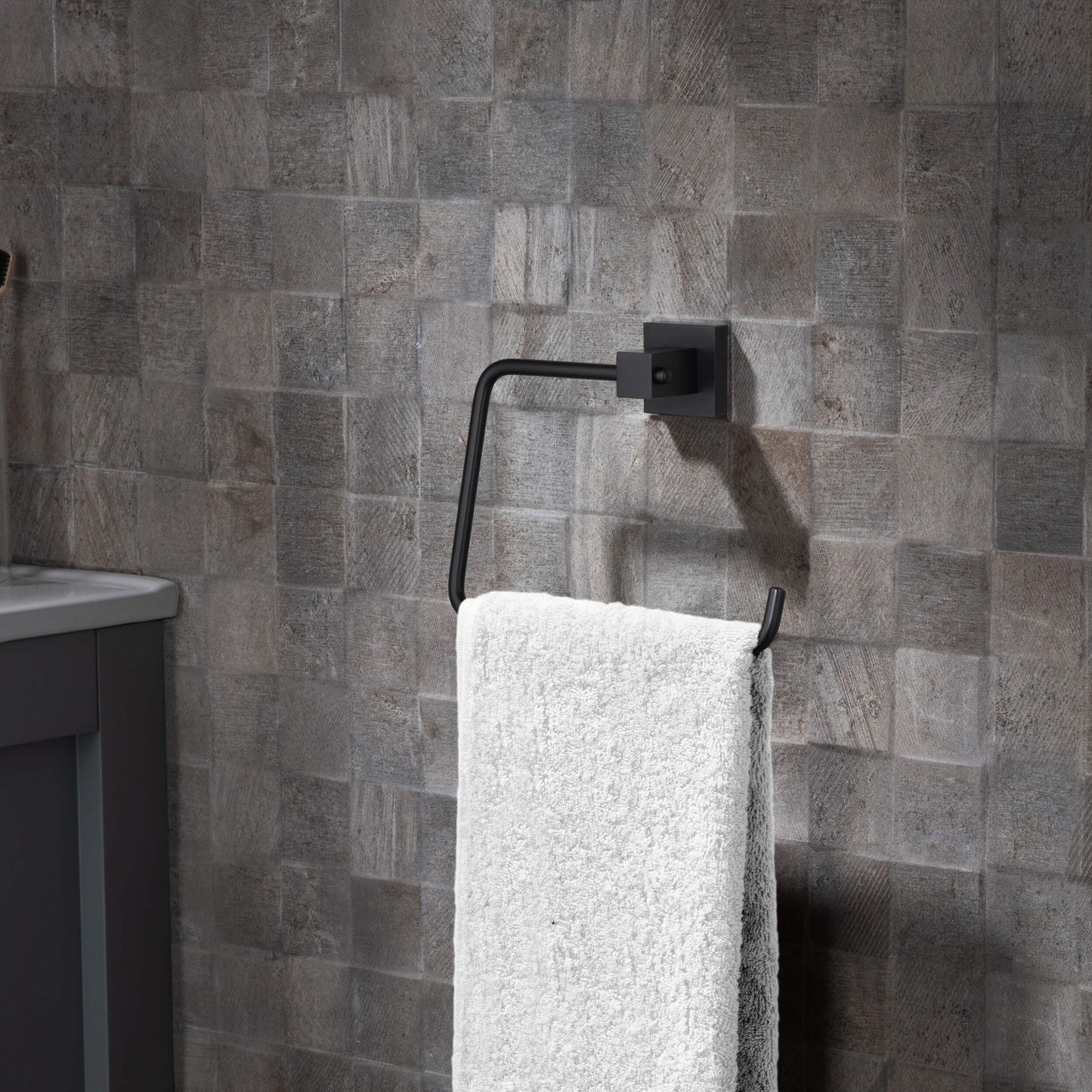 Quadra Bathroom Towel Ring