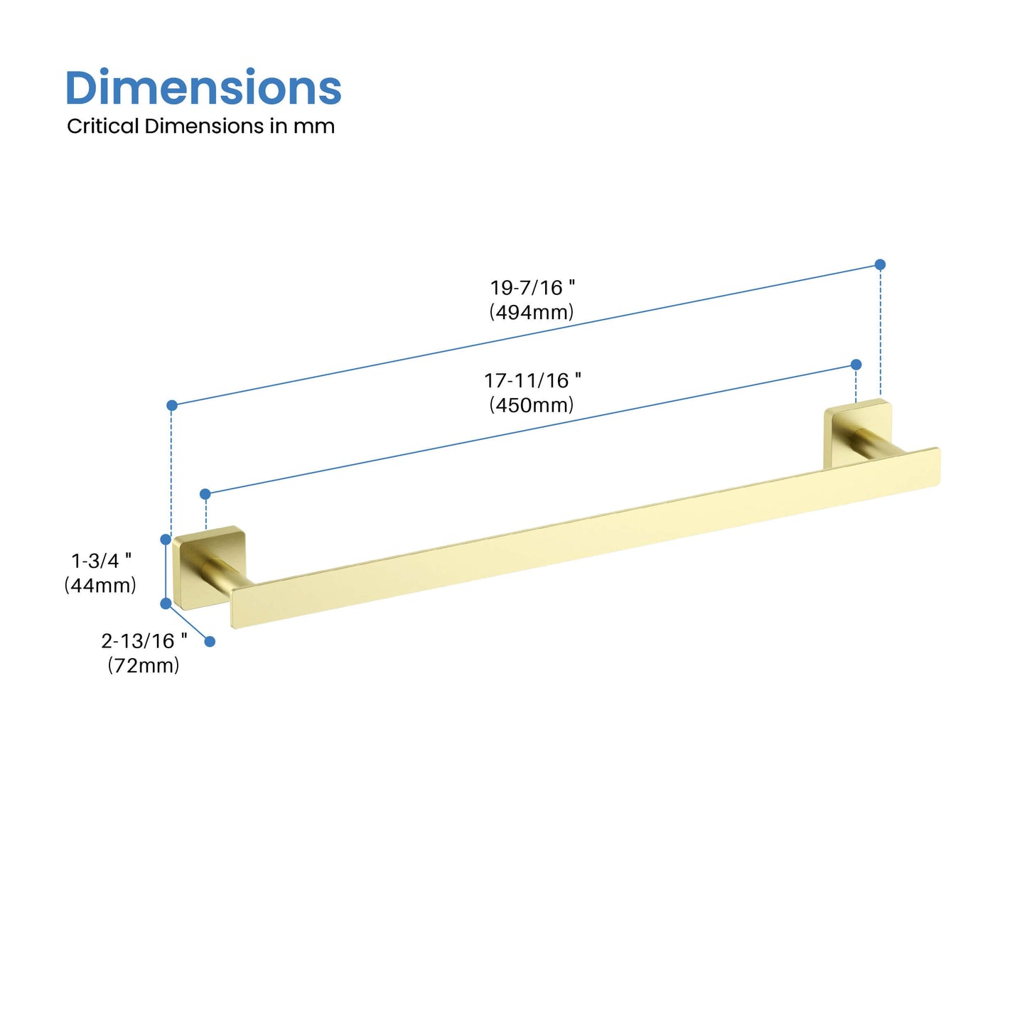 Fusion 18 inch Bathroom Towel Bar