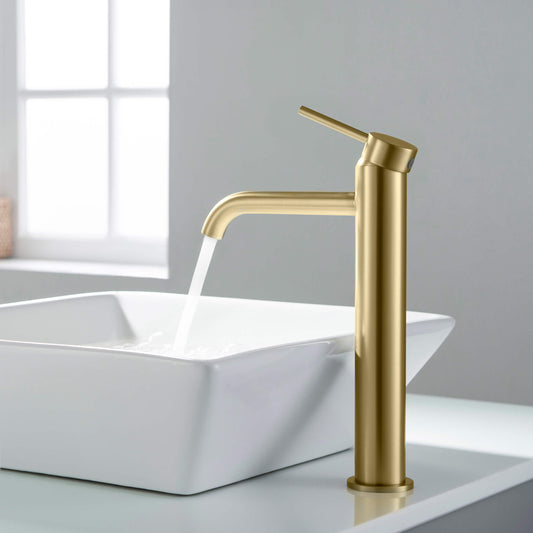 Halo Single Handle Bathroom Vessel Sink Faucet with Pop Up Drain