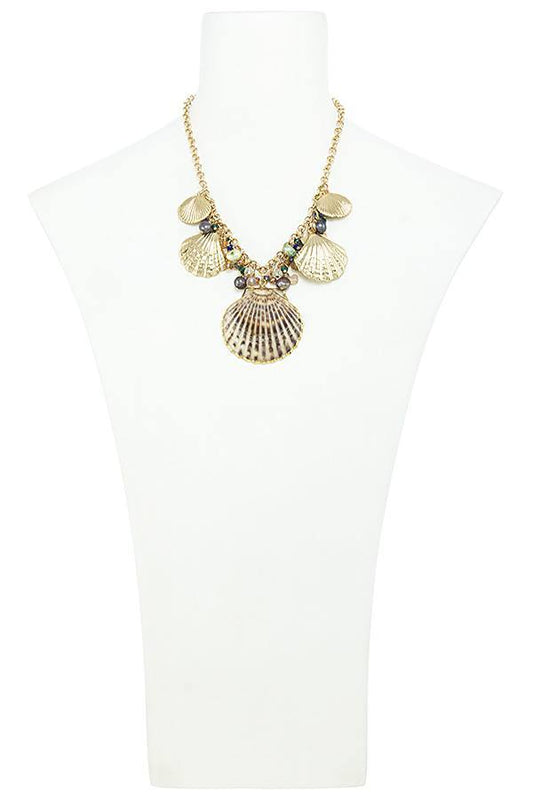 Oversize shell station necklace set