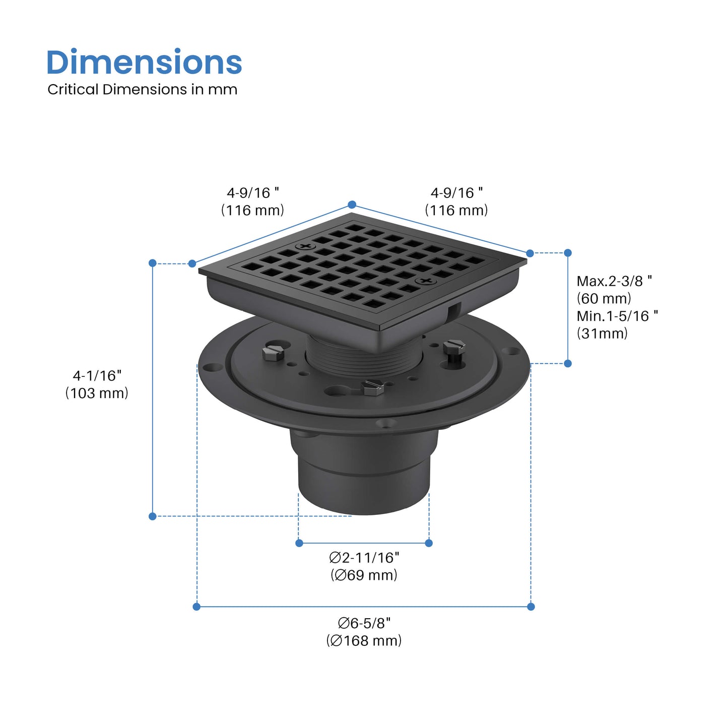 Casa 4" Tile-In Shower Drain