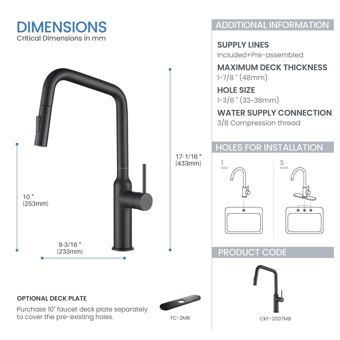 Tampa Single Handle Pull Down Kitchen Sink Faucet