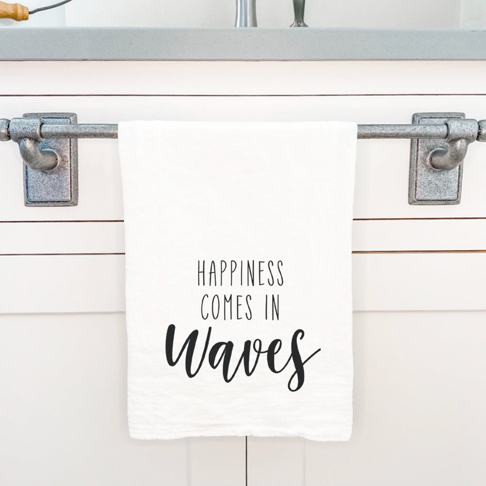 Happiness Comes in Waves - Cotton Tea Towel