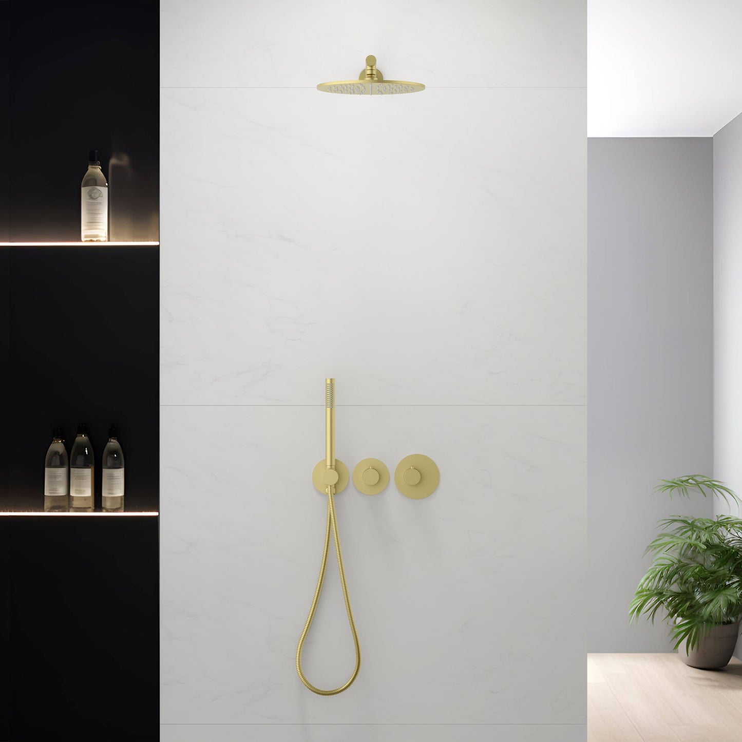 Halo 2 Way Thermostatic Shower System With Rough-in Valve
