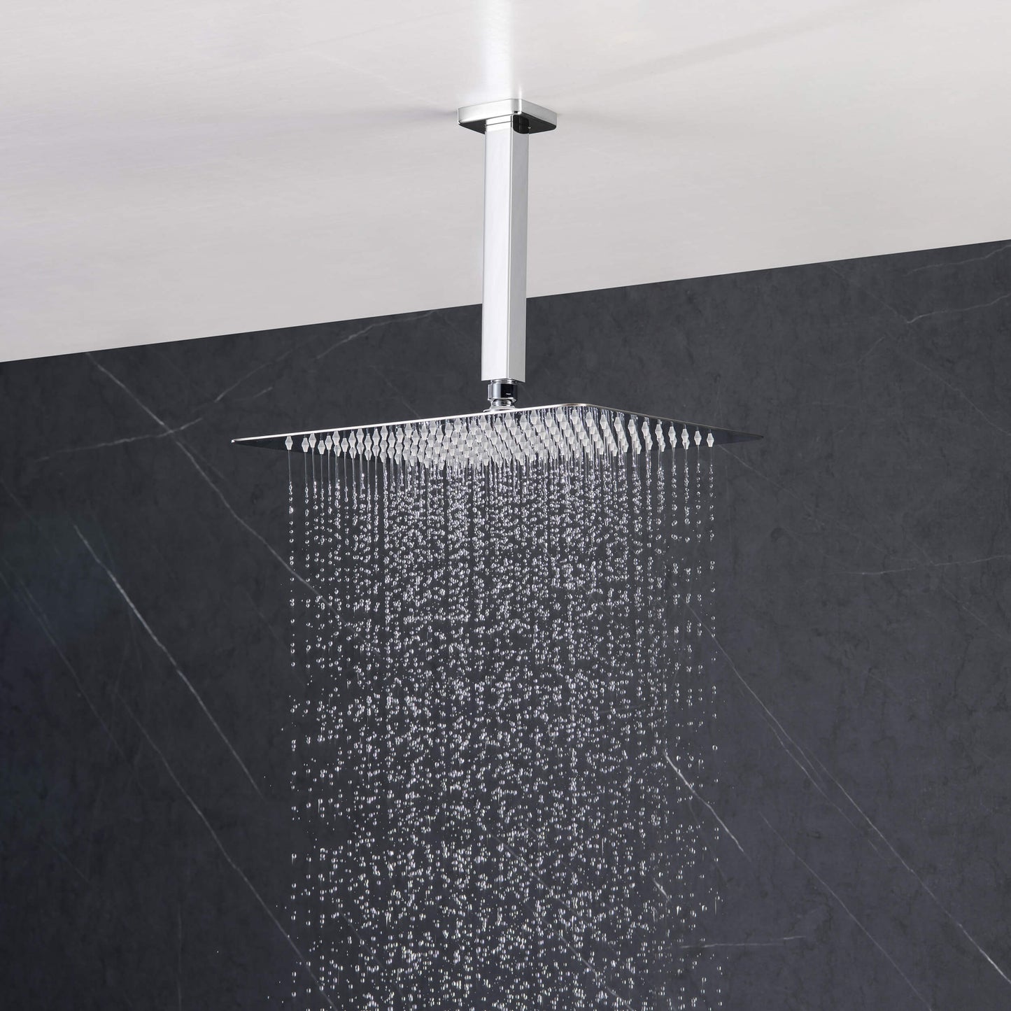 Quadra Pressure Balanced 3-Function Ceiling Mount Shower System with Rough-In Valve