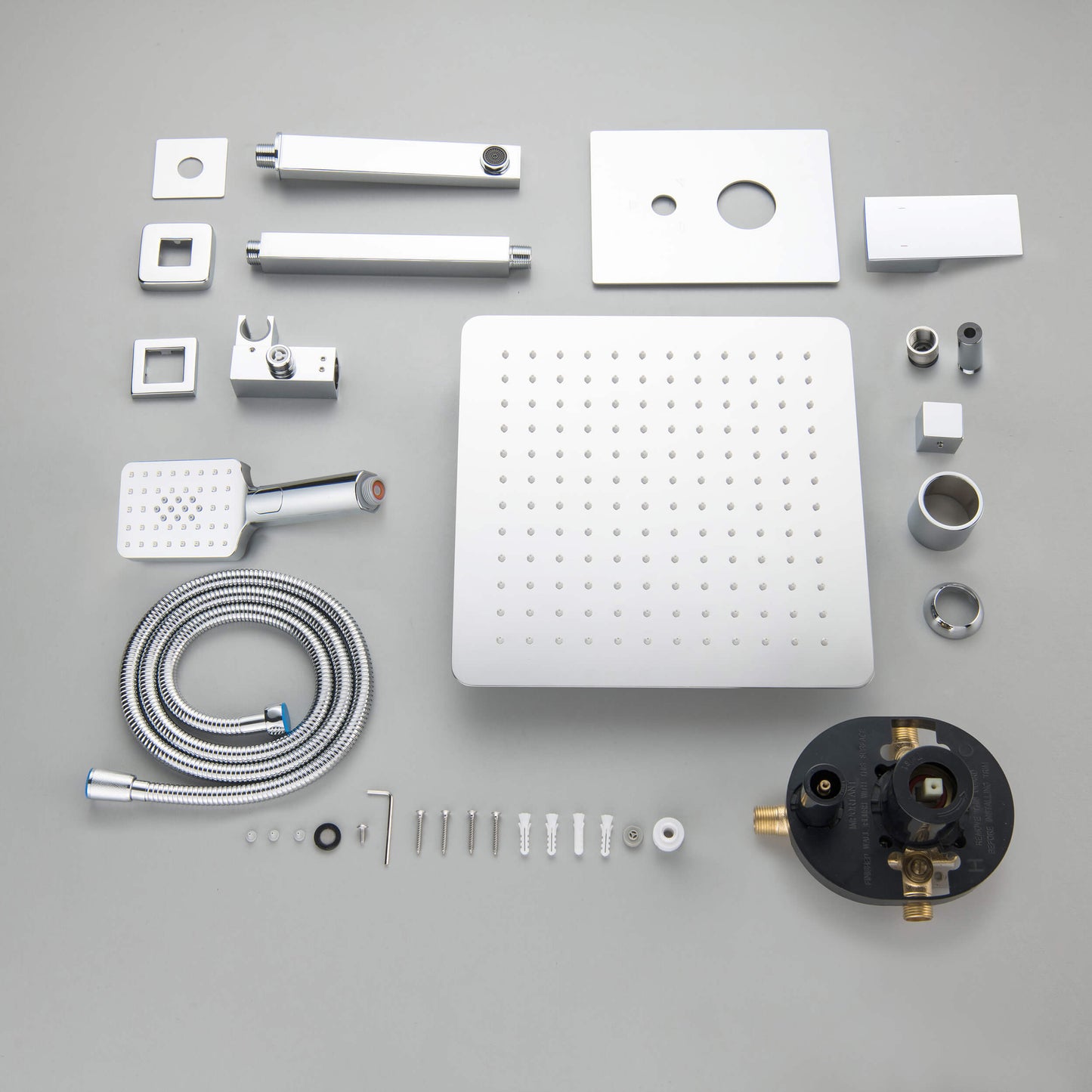 Quadra Pressure Balanced 3-Function Ceiling Mount Shower System with Rough-In Valve