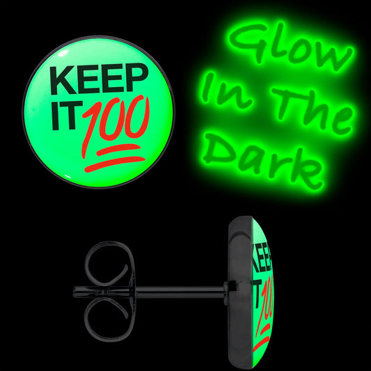 Keep it 100 Glow in the Dark Stud Earrings by Onyx O