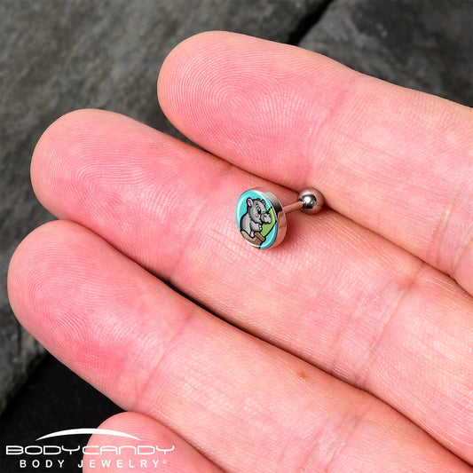 16G 1/4 Cute Biting Baby Hippo Cartilage Tragus Earring