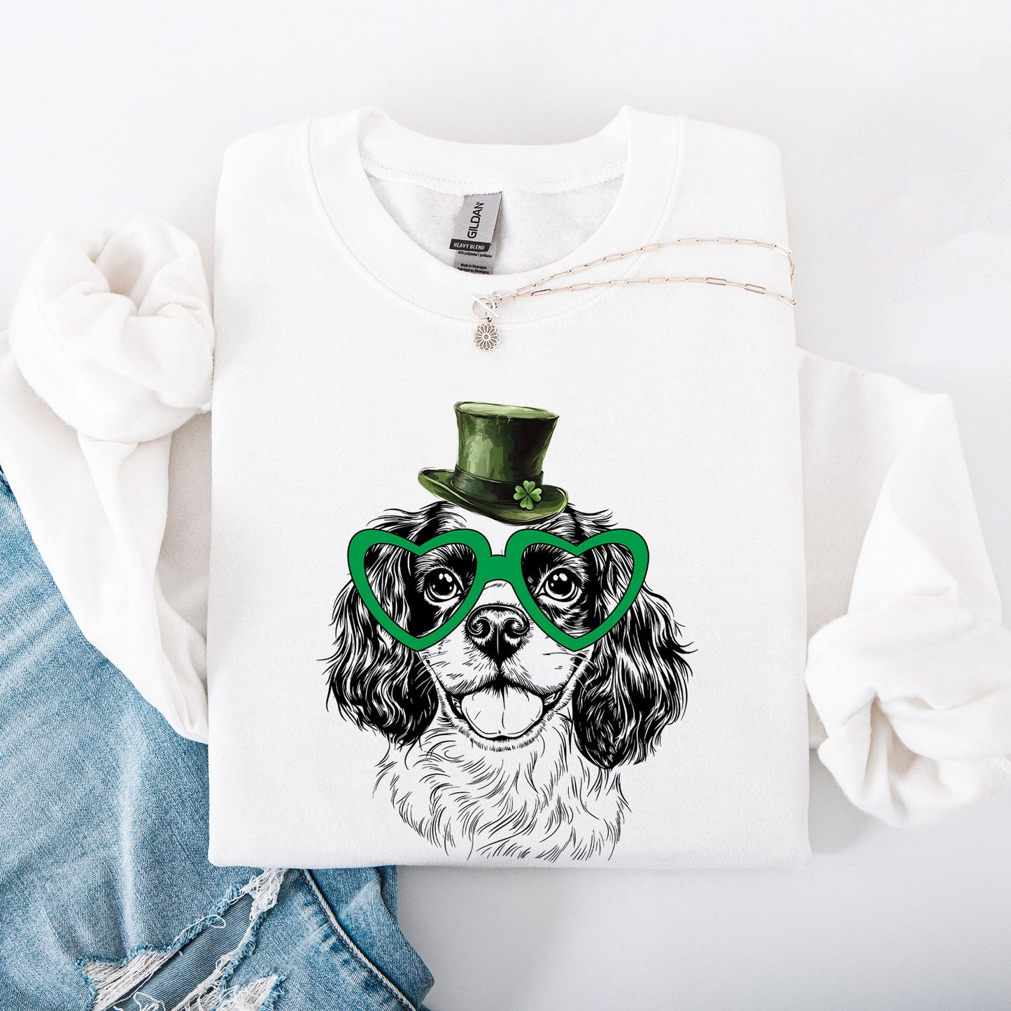 Cavalier, Adorable Dog, St Patrick's Day, Lucky, Irish Sweatshirt