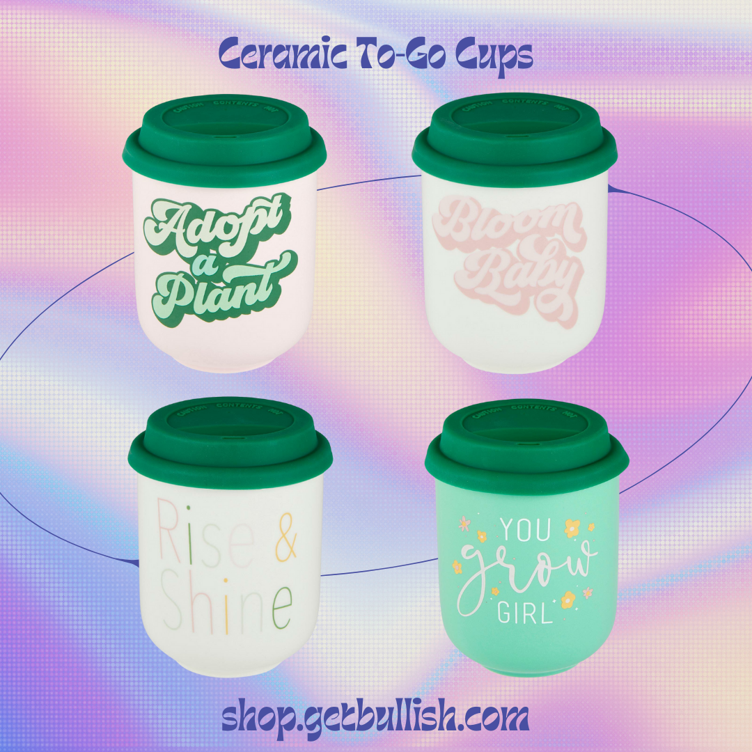 Bloom Baby Ceramic To Go Mug | Holds 16 oz. | Eco Mug with Silicone