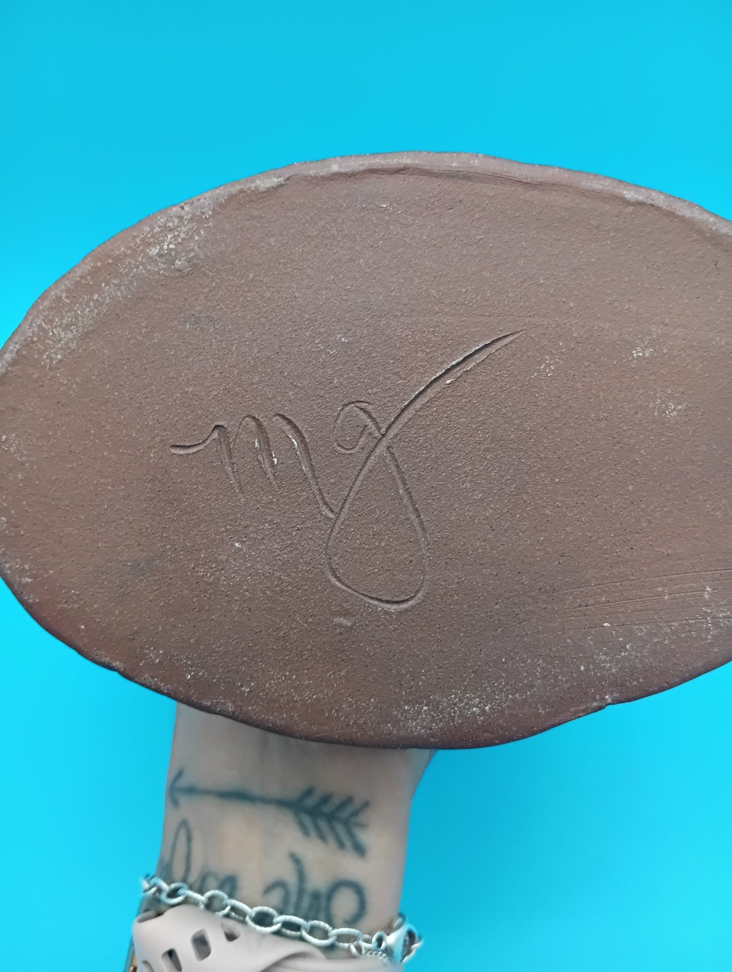 Ceramic Coastal Bottle Vase – Handcrafted Starfish Decor Rustic 10"