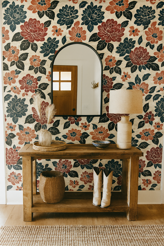 Block Print Bloom Wallpaper