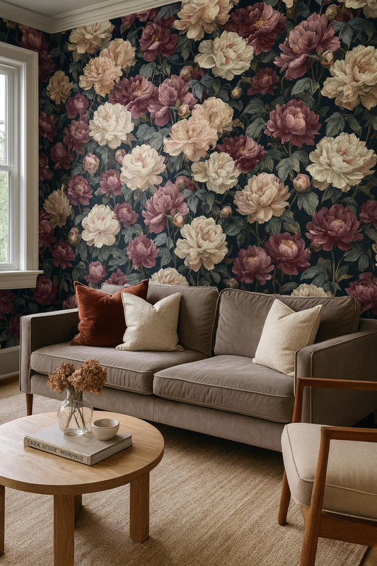 Nocturne Peonia Wallpaper