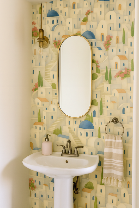 Santorini Steps Wallpaper