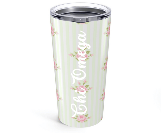 Customizable: Chic Floral Tumbler 20oz - Stylish Travel Mug, Perfect Gift for Her, Bridesmaid Sipware, Floral Drinkware, Summer Vibes, Vintage Aesthetic
